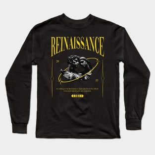 Renaissance Yellow Streetwear Design Statue Roman Long Sleeve T-Shirt